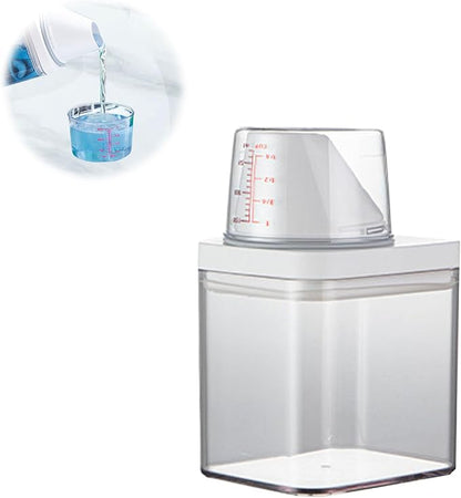 Laundry Detergent Dispenser for Laundry Room Organization and Storage, Laundry Soap Dispenser Laundry Detergent Bottle with Laundry Detergent Cup, BPA Free & PET Plastic Clear (700ML)