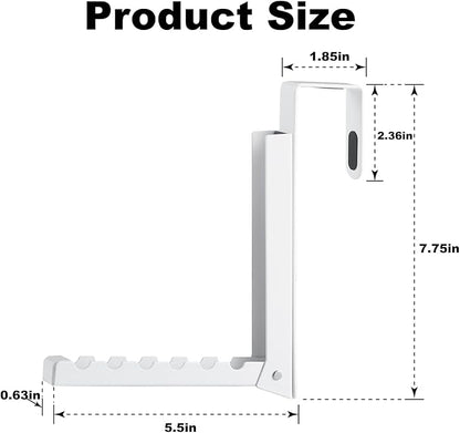 YAZYBHA 2 Pack Over The Door Hooks Hanger for Clothes, Foldable Over The Door Drying Rack for Laundry, Overdoor Hanger Hook with 6 Groves for Towel, Coat, White
