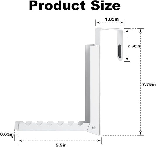 YAZYBHA 2 Pack Over The Door Hooks Hanger for Clothes, Foldable Over The Door Drying Rack for Laundry, Overdoor Hanger Hook with 6 Groves for Towel, Coat, White
