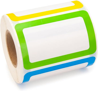 L LIKED 500 Stickers - 3.5" x 2.25"Colors Plain Name tag Labels with Perforated Line for School Office Home (Blank - 500 Labels)