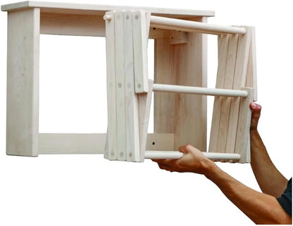 Pennsylvania Woodworks Large Wall Clothes Drying Rack ~ Heavy Duty Solid Maple Hardwood, Folding, Collapses to 25" x 20" x 8", Hand Built in USA, Unfinished
