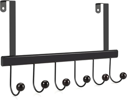 TOPIA HANGER Over The Door Hooks for Hanging, Towel Hooks Towel Racks for Bathroom, Coat Hooks Coat Rack Over The Door Organizer Hanging, Wooden Door Hangers for Coat Towel Hat Purse CT71B