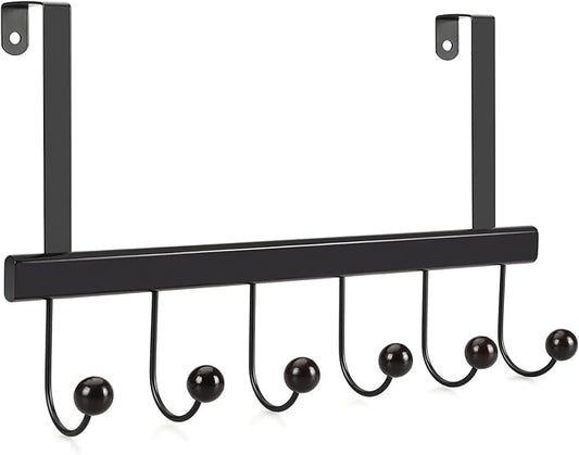 TOPIA HANGER Over The Door Hooks for Hanging, Towel Hooks Towel Racks for Bathroom, Coat Hooks Coat Rack Over The Door Organizer Hanging, Wooden Door Hangers for Coat Towel Hat Purse CT71B