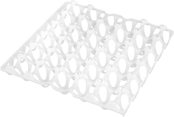 SINJEUN 15 Pack Plastic Egg Tray, 30 Cells Plastic Egg Flats, Stackable Eggs Crates for Storing, Sorting, and Shipping Multiple Eggs, White