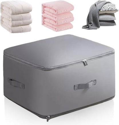 Ultra Space Saving Self Compression Organizer, 2025 New Storage Organizerr, Dustproof and Moisture-proof Compression Storage Bag for Comforters, Clothes, Blankets (Gray, Large)