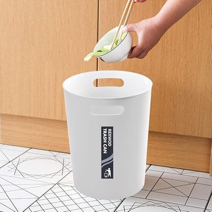 4 Pack Small Trash Can for Bathroom - 3 Gallon/12-Liter Wastebasket, Round Plastic Garbage Container Bin for Bedroom Office White.