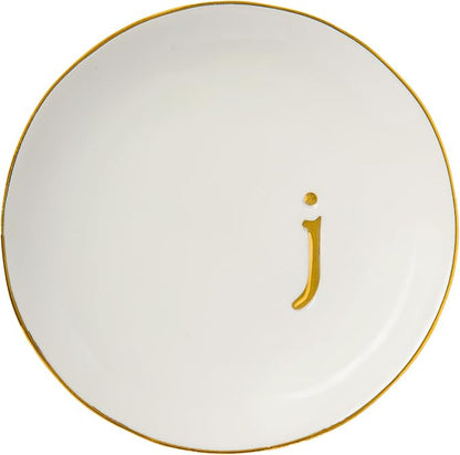 COMMGOAL Ceramic Ring Holder for Jewelry, Jewelry Tray, Ring Dish, Aesthetic Room Decor, Engagement Gifts Bride Gifts Wedding Gifts for Women, White, 4.75"(J)