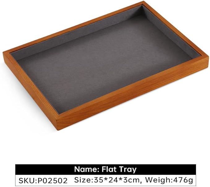 Yinbeini Jewelry Trays, Wood Nightstand Tray,Luxury Jewelry Organizer Drawer,Grey Flat Jewelry Display For Vendors,Ring,Bangle,Watch,Necklace