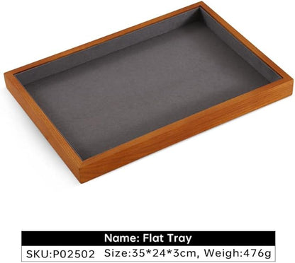 Yinbeini Jewelry Trays, Wood Nightstand Tray,Luxury Jewelry Organizer Drawer,Grey Flat Jewelry Display For Vendors,Ring,Bangle,Watch,Necklace