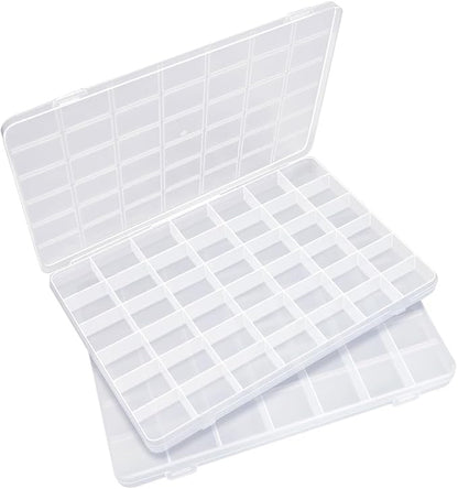 Eppingwin 42 Grids Bead Organizer, Craft Organizers and Storage, Acrylic Organizers, plastic Bead Organizer Box for Crafts Organizing Storing (2 pcak)
