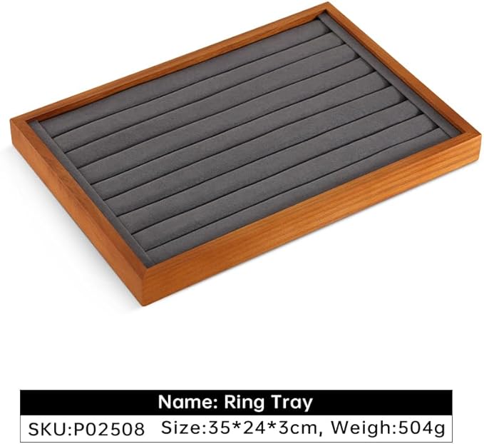 Yinbeini Ring Storage Tray, Wood Ring Tray For Jewelry,Black Earring Stud Organizer,Premium Jewelry Drawer Organizer