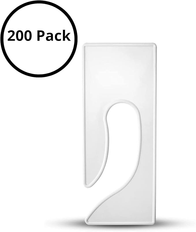 Discount Sizing- Blank King Rectangle Clothing Rack Hanger Dividers 200 Pack | Great for Retail, Dry Cleaners, Boutiques, Clothing Organization, Sizing Dividers, Garment Rack (White)
