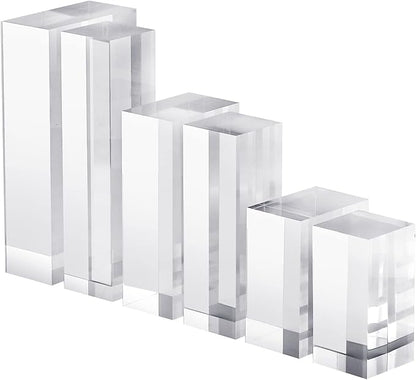 CiaoHER 2in Thickness Solid Acrylic Cube Display Block Clear Polished Pedestal Stand Riser Solid Base 2'' x 6" x 6", 1 Pack