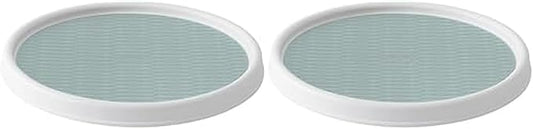 Copco Basics Non-Skid Pantry Cabinet Lazy Susan Turntable, 12-Inch, White (Pack of 2)
