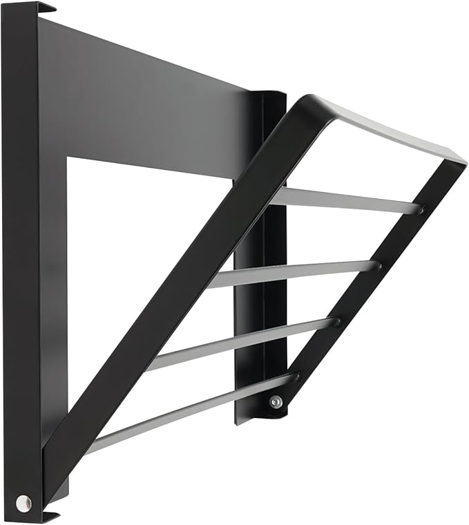 Magnetic Folding Shelf, Magnetic Multi-Purpose Organizer Shelf Magnet Rack Mount on Washing Machine or Fridge, Durable Folding Rack for Laundry Room, Bathroom, Kitchen (Black)