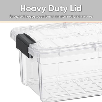 Superio Clear Storage Bins with Lids, Stackable Storage Box with Latches and Handles, Extra Small, 6 Pack 3 Quart
