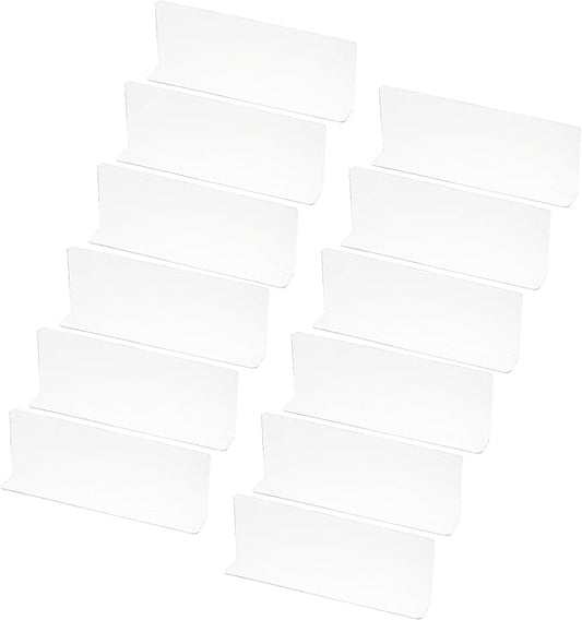 PATIKIL 12 Pack Shelf Dividers for Closet Organization, 11x1.57x3.9 Acrylic Closets Separator Kitchen Cabinet Shelves Under Bed Blocker for Bedroom Kitchen Office, Clear
