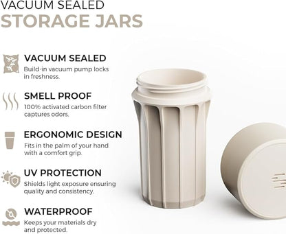 Staze Preserve Vacuum Sealed Storage Jars (148ml) | Herb Storage & Food Storage Container with Protection - (CAMO TRIO)