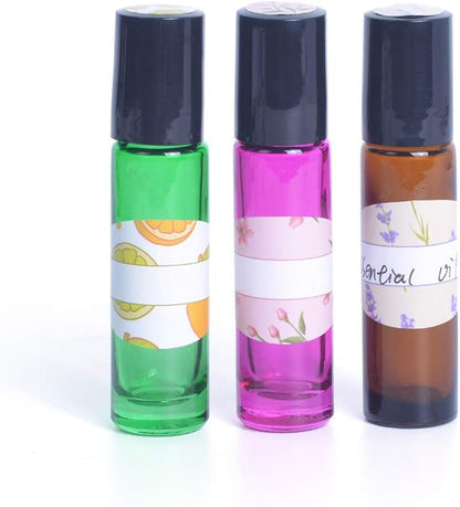 Essential Oil Labels Stickers for Bottles Round Chapstick Labels for Tubes Plant Pattern Botanical Aesthetic Label Sticker (Set of 270 Oval and 270 Round)