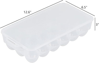4 Packs Clear Plastic Egg Holders, Home Egg Containers with Lid, Egg Storage Box, Fits 18 x 4 Eggs (72 Eggs)