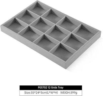 Jewelry Organizer For Drawer, Velvet Jewelry Trays,Premium Watch Tray,Luxury Bracelet Storage,Grey Stackers Jewelry Organizer