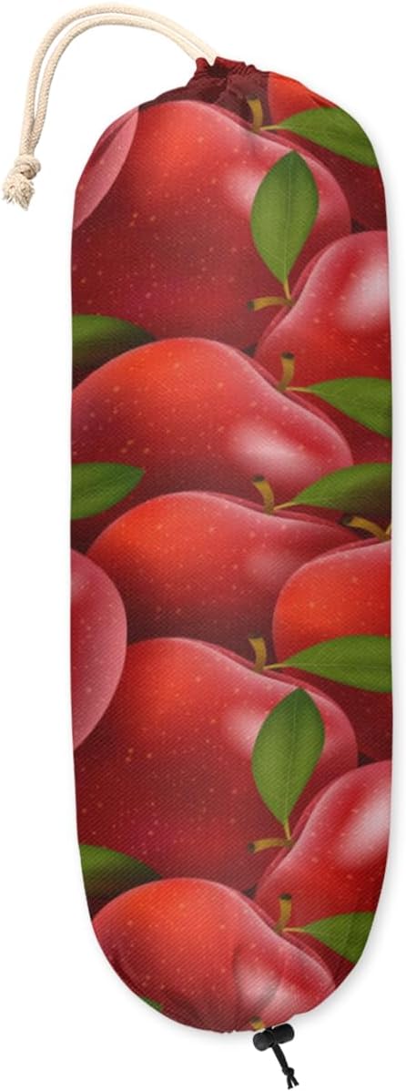 Apples Fruits Plastic Bag Holder - Garbage Shopping Trash Bags Carrier Organizer Dispenser Grocery Bag Storage Holder for Kitchen Closet Pantry Laundry