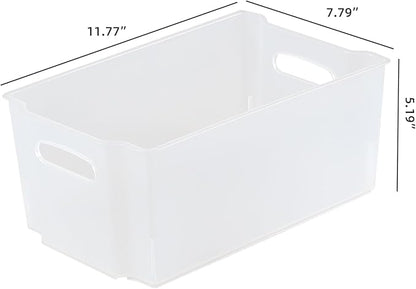 4-Pack Plastic Organizer Bins, Large Open Pantry Storage Organizing Bin, F