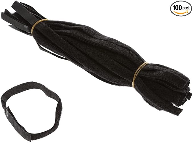 12 Inch (50-pack) Hook and Loop Self Gripping Fastening Cable Ties 1/2" Width - Multipurpose Microfiber Cloth Cable Organizer Self Adesive Pre-Cut Straps