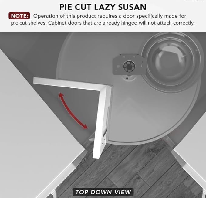 Vath-Sagel Pie Cut Shaped Polymer 2 Shelf Lazy Susan for Corner Base Cabinet (24 INCH for 33" Corner Cabinet)