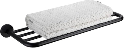 Hotel Towel Racks for Bathroom Wall Mounted, 24 Inch Towel Shelf for Bathroom, 2-Tier Bathroom Towel Rack, Black