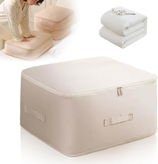 Generic Storage Organizer, 2024 New Ultra Space Saving Self Compression Organizer, Dustproof and Moisture-proof Compression Storage Bag for Comforters, Clothes, Blankets (White, Large)