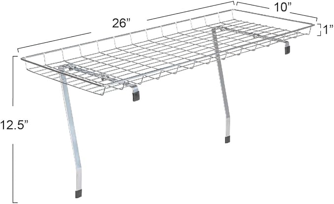 Household Essentials Rear Display Over-The-Washer Storage Shelf to Organize and Store Laundry Room Supplies, Silver