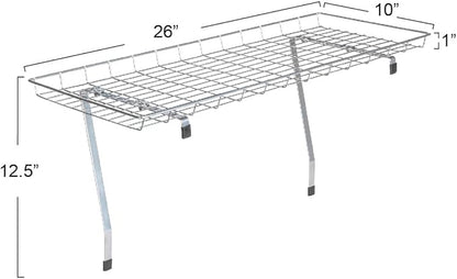Household Essentials Rear Display Over-The-Washer Storage Shelf to Organize and Store Laundry Room Supplies, Silver
