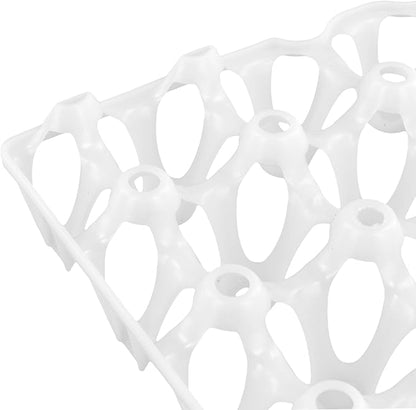 SINJEUN 15 Pack Plastic Egg Tray, 30 Cells Plastic Egg Flats, Stackable Eggs Crates for Storing, Sorting, and Shipping Multiple Eggs, White