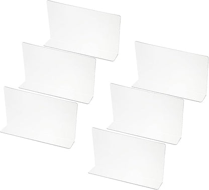 PATIKIL 6 Pack Shelf Dividers for Closet Organization, 7.9x1.57x4.7 Acrylic Closets Separator Kitchen Cabinet Shelves Under Bed Blocker for Bedroom Kitchen Office, Clear