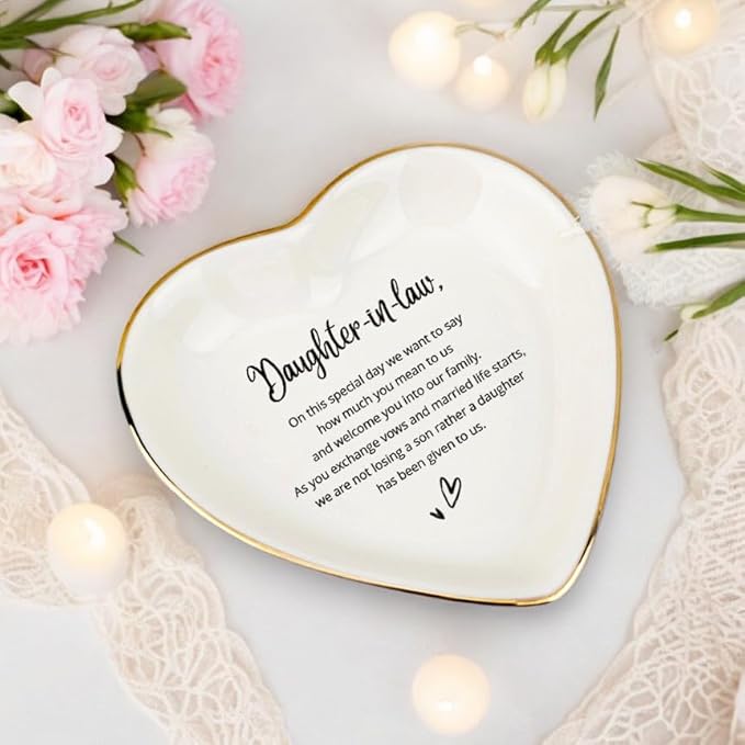 HatafaFurni To My Daughter Ring Dish Gift, Ring Dish For Bride From Mother in law, Women Jewelry Dish, Daughter Birthday Gift, Daughter In Law Gifts, Son Trinket Tray for Men (Daughter in law)
