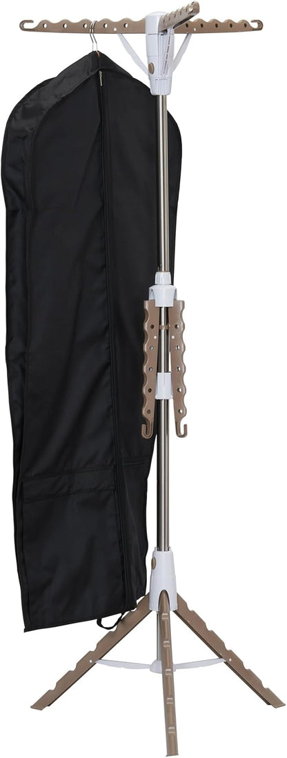 Household Essentials 2 Tier Tripod Clothes Drying Rack, Air Dryer and Garment Rack, Use to Dry Laundry or Hang Clothes, Portable and Compact, Tan