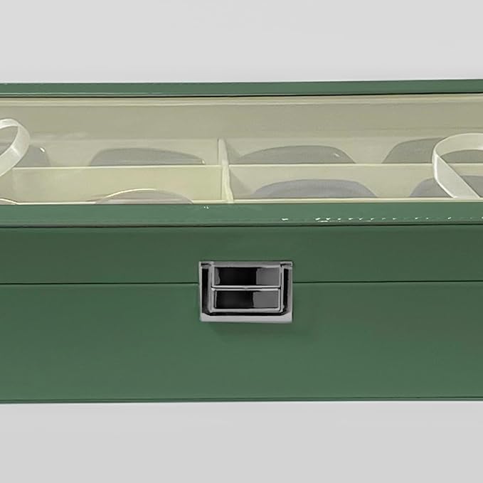 UnionPlus 8-Slots Sunglasses Case Organizer, Eyeglass Glasses Display Holder Collector, Multiple Sunglasses Storage Case, Malachite Green