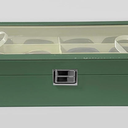 UnionPlus 8-Slots Sunglasses Case Organizer, Eyeglass Glasses Display Holder Collector, Multiple Sunglasses Storage Case, Malachite Green
