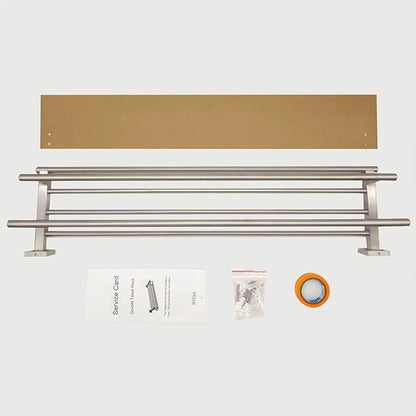 Towel Rack with Shelf 32 Inch Double Towel Racks for Bathroom Brushed Nickel Bath Towel Holder SUS304 Stainless Steel Towel Rack Wall Mounted Modern Towel Hanger