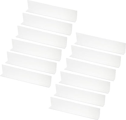 PATIKIL 12 Pack Shelf Dividers for Closet Organization, 15.7x1.57x3.1 Acrylic Closets Separator Kitchen Cabinet Shelves Under Bed Blocker for Bedroom Kitchen Office, Clear