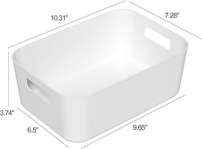 12 Packs Plastic Pantry Organization Bins, White Small Open Storage Containers Bin