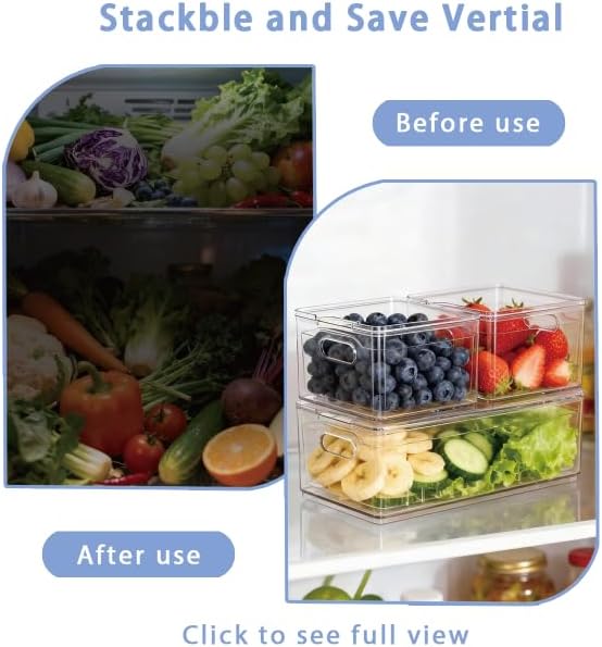 Tayuoo Household Transparent PET Fruit Draining and Washing colander food storage boxes plastic cookie containers refrigerator organizers (3, 1 rectangle 2 squares)