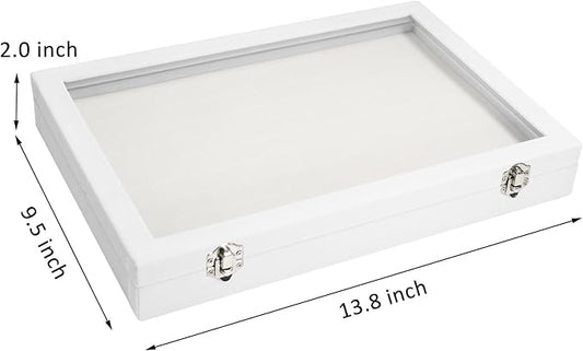 Rings Organizer Tray 100 Slot Velvet Ring Earring Storage Box TranSparent Cover Jewelry Store Ring Display Box Jewelry Display Cabinet for Girl Wife Mother