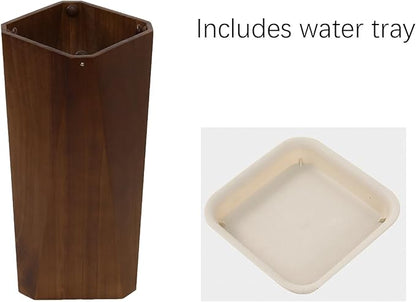 Wooden Umbrella Holder for Indoor Entryway,tall Large Capacity Umbrella Storage stand With drain tray,For Hotel,Offices,home,Commercial(Wood)