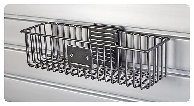 HandiWall Small Basket - 3 Inch x 12 Inch (Pack of Two) for Storage on Garage Slatwall Panels