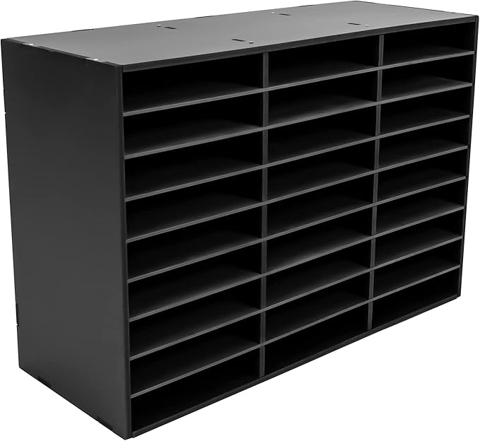 Gdrasuya10 27 Compartments Literature Organizer Adjustable File Sorter Organizer Desktop Document Storage Shelves Classroom Mailbox Office Paper Storage Holder Literature Sorter Cabinet