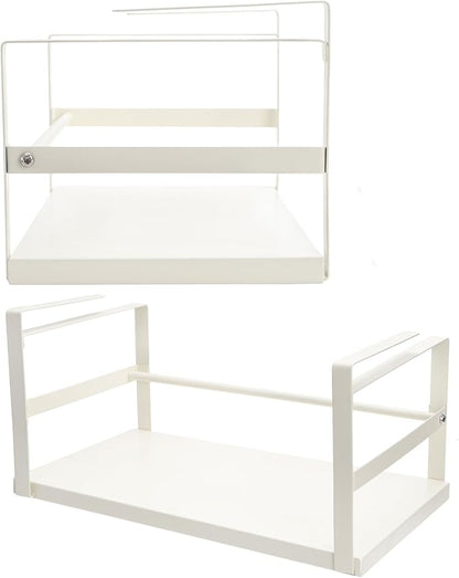 Tebery 2 Pack Under Shelf Storage Basket Sturdy, Slide-in Hanging Storage Basket for Kitchen, Metal Under Cabinet Shelves Organizer Rack, Space Saver Basket Shelf for Cabinet, Pantry, Desk, Cupboard
