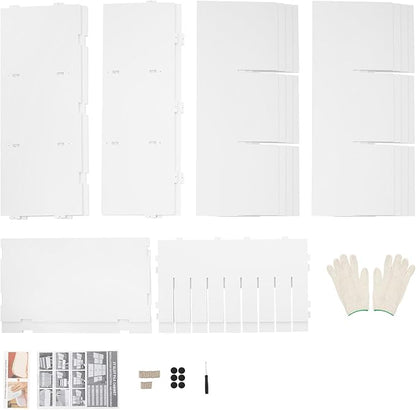 Literature Organizers, 27 Compartments Office Mailbox with Adjustable Shelves, 9 Layer Mail Organizer for Home School Offices, Wood Literature Sorter 32x12x22 for Office(White, 27 Slots)