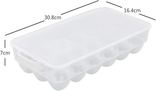 Bringer 4-Pack Clear Plastic Refrigerator Egg Containers, Egg Tray Holder, fit 18 Eggs x 4 (72 Eggs)